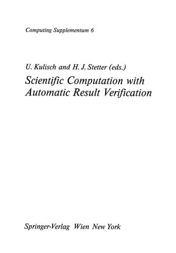 Tapa de Scientific Computation with Automatic Result Verification