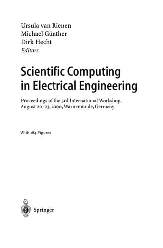 Tapa de Scientific computing in electrical engineering