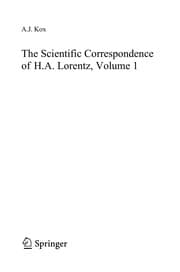 Tapa de The scientific correspondence of H. A. Lorentz
