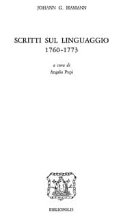 Tapa de Scritti sul linguaggio, 1760-1773