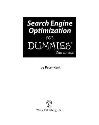 Tapa de Search engine optimization for dummies