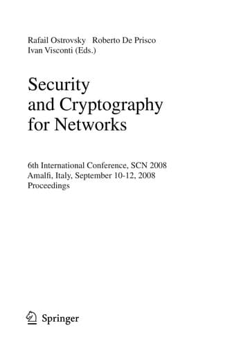 Tapa de Security and Cryptography for Networks