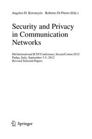 Tapa de Security and Privacy in Communication Networks