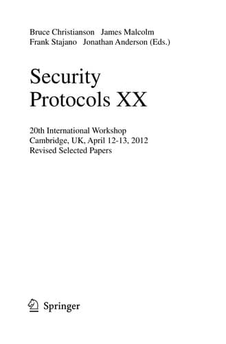 Tapa de Security Protocols XX