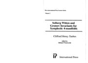 Tapa de Seiberg - Witten and Gromov Invariants for Symplectic 4-Manifolds (First International Press Lecture)