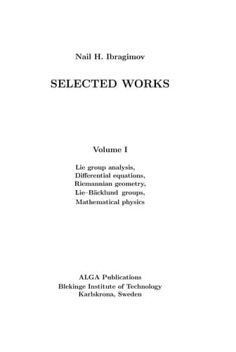 Tapa de Selected works