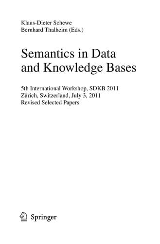 Tapa de Semantics in Data and Knowledge Bases
