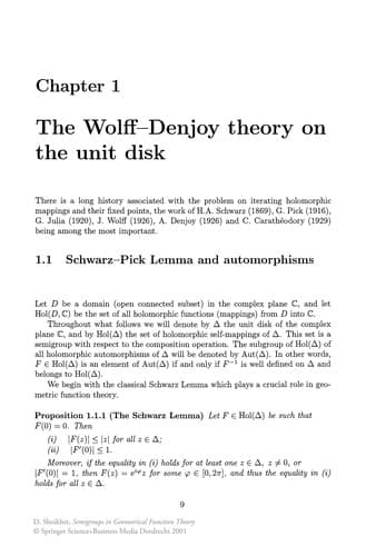 Tapa de Semigroups in Geometrical Function Theory