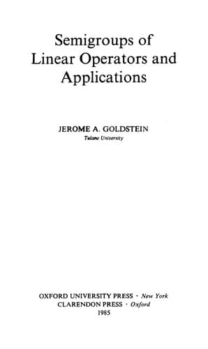 Tapa de Semigroups of linear operators and applications