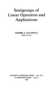 Tapa de Semigroups of linear operators and applications