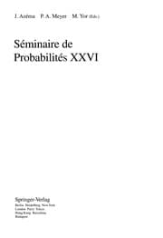 Tapa de Séminaire de probabilités XXVI