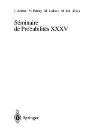 Tapa de Séminaire de probabilités XXXV