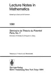 Tapa de S©♭minaire de th©♭orie du potentiel, Paris, no. 7