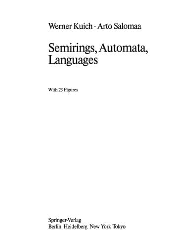 Tapa de Semirings, Automata, Languages