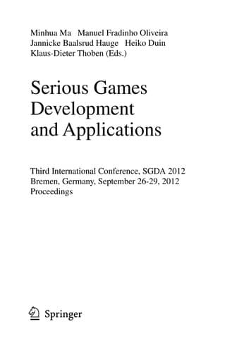 Tapa de Serious Games Development and Applications
