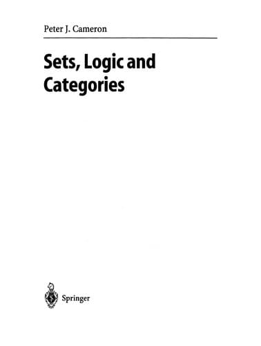 Tapa de Sets, Logic and Categories