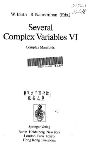Tapa de Several complex variables VI