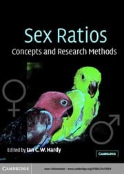 Tapa de SEX RATIOS: CONCEPTS AND RESEARCH METHODS; ED. BY IAN C.W. HARDY