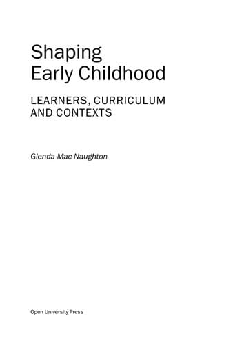 Tapa de Shaping early childhood