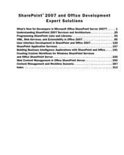 Tapa de SharePoint 2007 and Office development expert solutions
