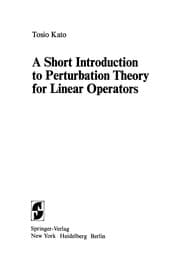 Tapa de A Short Introduction to Perturbation Theory for Linear Operators