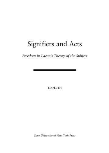 Tapa de Signifiers and acts