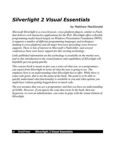 Tapa de Silverlight 2 Visual Essentials
