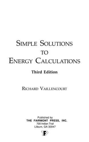 Tapa de Simple solutions to energy calculations