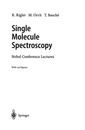 Tapa de Single molecule spectroscopy