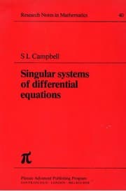 Tapa de Singular systems of differential equations
