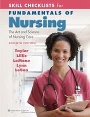 Tapa de Skill checklists for fundamentals of nursing