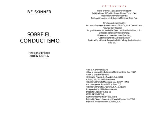 Tapa de Sobre el conductismo