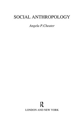 Tapa de Social anthropology