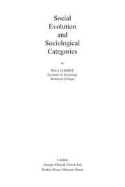 Tapa de Social evolution and sociological categories