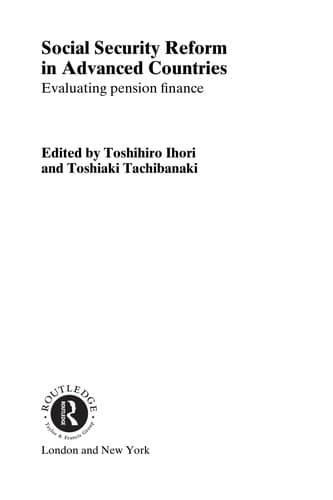 Tapa de Social security reform in advanced countries