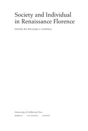 Tapa de Society and individual in Renaissance Florence