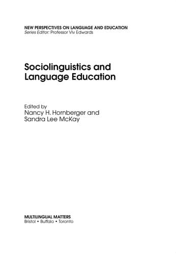 Tapa de Sociolinguistics and language education