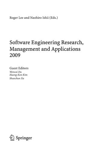 Tapa de Software Engineering Research, Management and Applications 2009