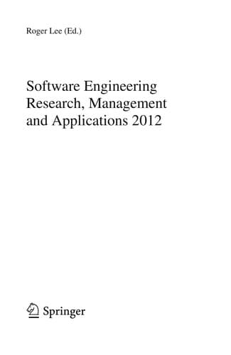 Tapa de Software Engineering Research, Management and Applications 2012
