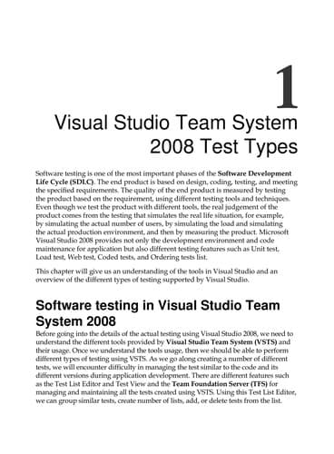 Tapa de Software testing with Visual Studio team system 2008