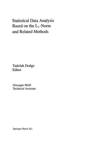 Tapa de Statistical Data Analysis Based on the L1-Norm and Related Methods
