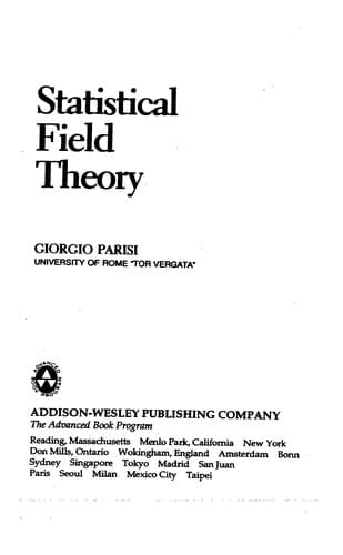 Tapa de Statistical field theory
