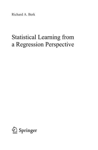 Tapa de Statistical learning from a regression perspective