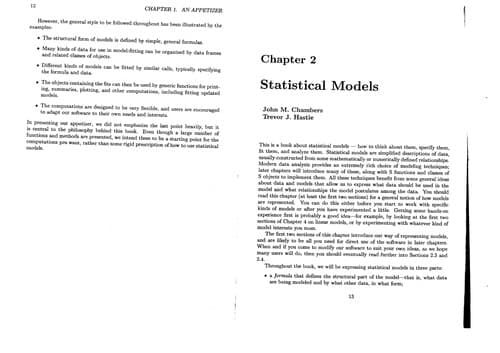 Tapa de Statistical models in S