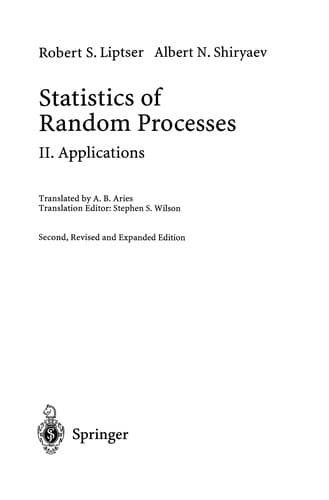 Tapa de Statistics of Random Processes