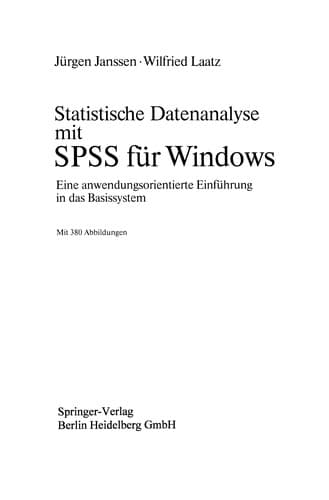 Tapa de Statistische Datenanalyse mit SPSS für Windows