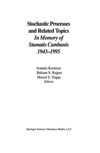 Tapa de Stochastic Processes and Related Topics