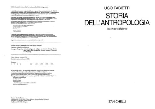 Tapa de Storia dell'antropologia