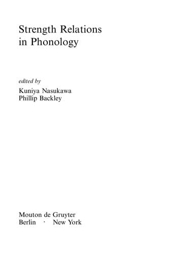 Tapa de Strength relations in phonology