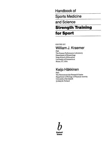 Tapa de Strength Training for Sport
